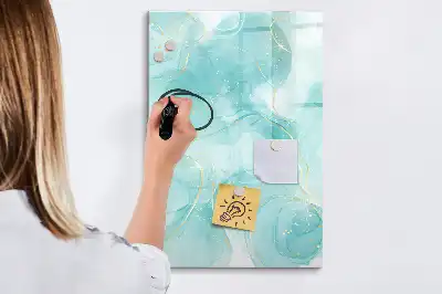 Magnetic dry erase board marble abstraction design