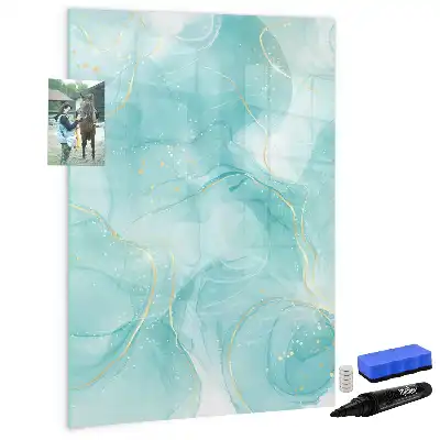 Magnetic dry erase board marble abstraction design