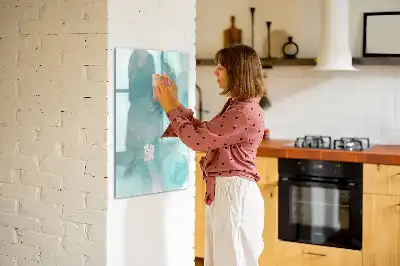 Magnetic dry erase board marble abstraction design
