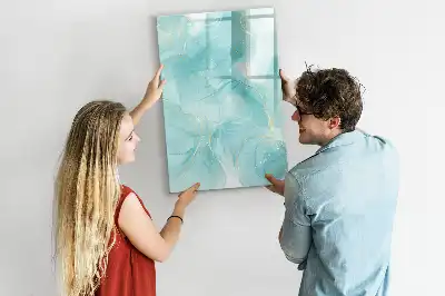 Magnetic dry erase board marble abstraction design