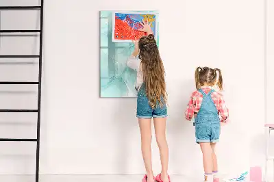 Magnetic dry erase board marble abstraction design