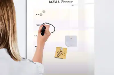 Magnetic meal planner dry erase board for refrigerator organization