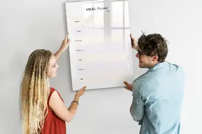 Magnetic meal planner dry erase board for refrigerator organization