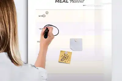 Magnetic meal planner dry erase board for refrigerator organization
