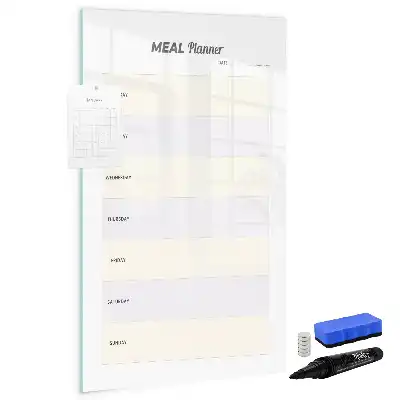 Magnetic meal planner dry erase board for refrigerator organization