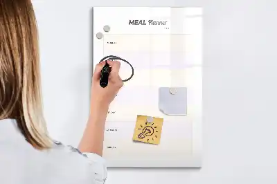 Magnetic meal planner dry erase board for refrigerator organization