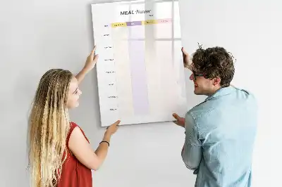 Magnetic meal planner whiteboard with magnetic erase surface