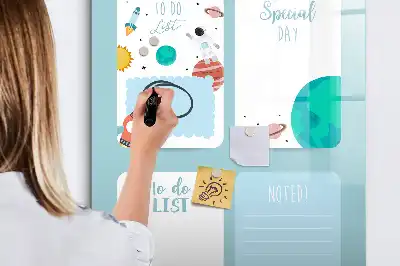 Magnetic writing board galaxy planner edition