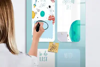Magnetic writing board galaxy planner edition