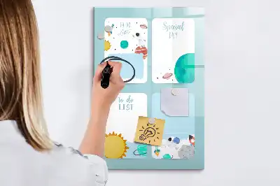 Magnetic writing board galaxy planner edition
