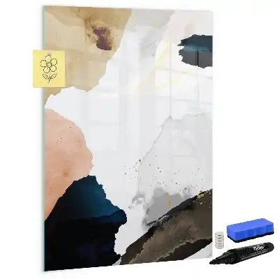 Magnetic writing board watercolor abstraction design