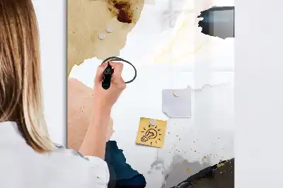Magnetic writing board watercolor abstraction design