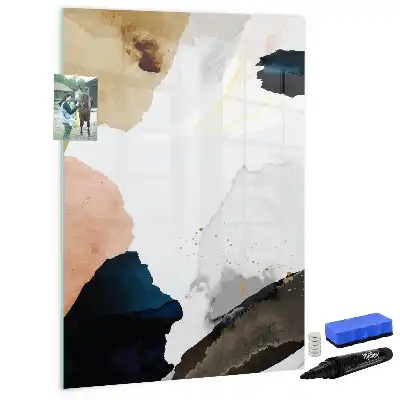 Magnetic writing board watercolor abstraction design