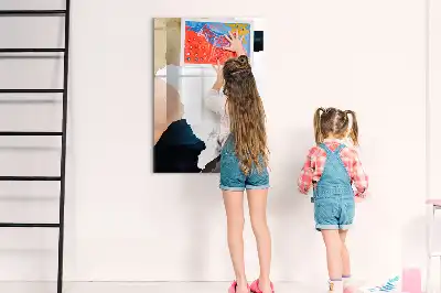 Magnetic writing board watercolor abstraction design