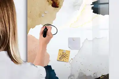 Magnetic writing board watercolor abstraction design
