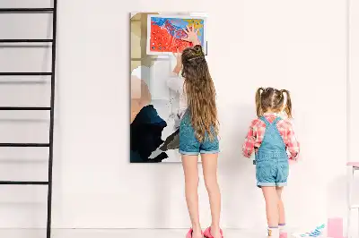 Magnetic writing board watercolor abstraction design