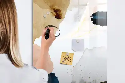Magnetic writing board watercolor abstraction design