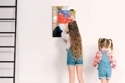 Magnetic writing board watercolor abstraction design