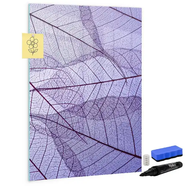 Magnetic dry erase board leaf texture design