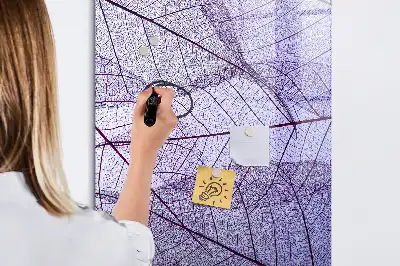 Magnetic dry erase board leaf texture design