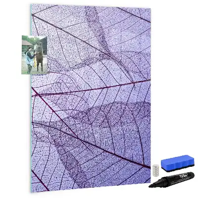 Magnetic dry erase board leaf texture design