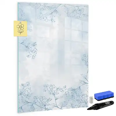 Magnetic dry erase board flower sketch design