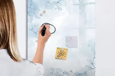 Magnetic dry erase board flower sketch design