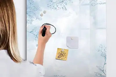 Magnetic dry erase board flower sketch design