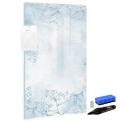 Magnetic dry erase board flower sketch design
