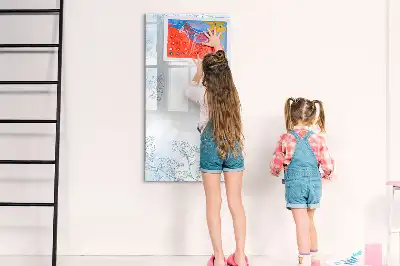 Magnetic dry erase board flower sketch design