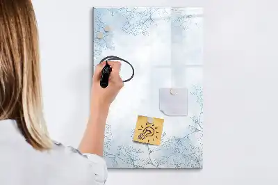 Magnetic dry erase board flower sketch design