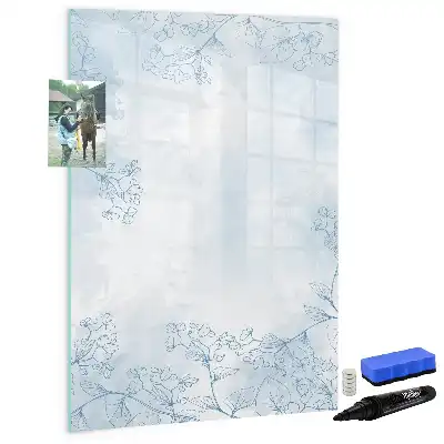 Magnetic dry erase board flower sketch design