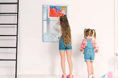 Magnetic dry erase board flower sketch design