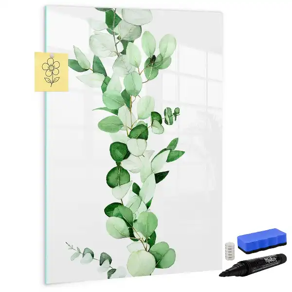 Magnetic writing board reed leaves design