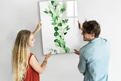 Magnetic writing board reed leaves design