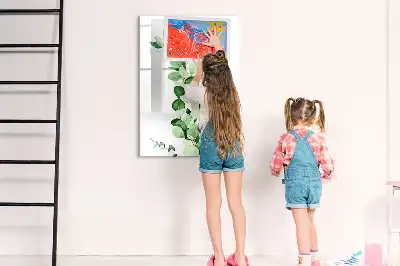 Magnetic writing board reed leaves design
