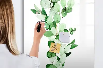 Magnetic writing board reed leaves design