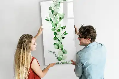 Magnetic writing board reed leaves design