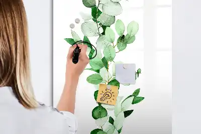 Magnetic writing board reed leaves design
