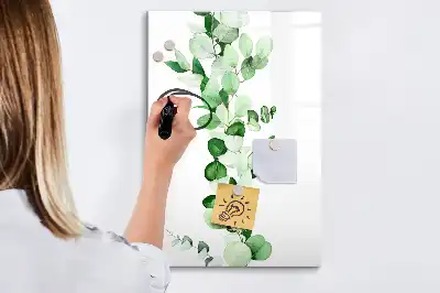 Magnetic writing board reed leaves design