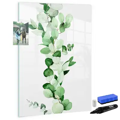 Magnetic writing board reed leaves design