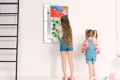 Magnetic writing board reed leaves design