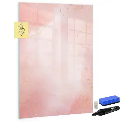 Magnetic dry erase board in pink marble