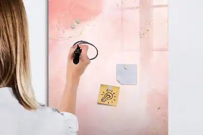 Magnetic dry erase board in pink marble