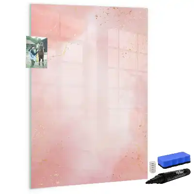 Magnetic dry erase board in pink marble