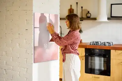 Magnetic dry erase board in pink marble