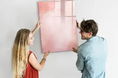 Magnetic dry erase board in pink marble