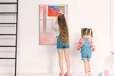 Magnetic dry erase board in pink marble