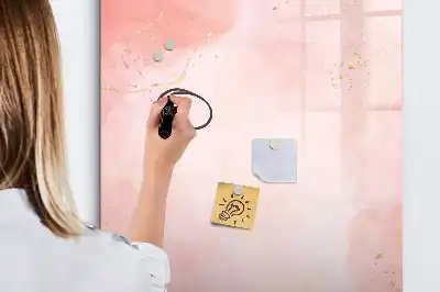 Magnetic dry erase board in pink marble