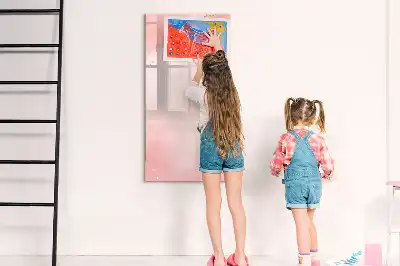 Magnetic dry erase board in pink marble